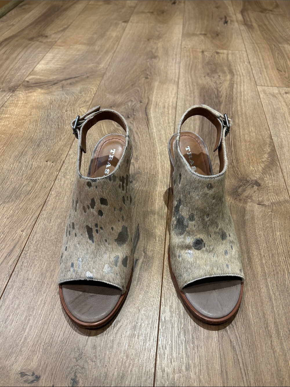 Trask metallic hair calf booties